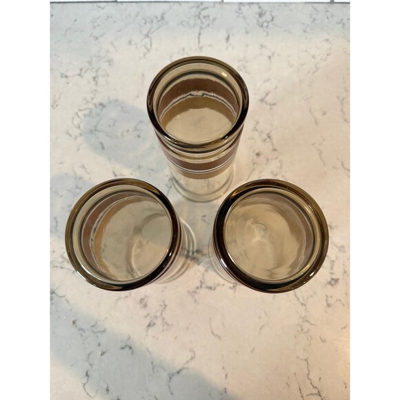 Vintage Libbey Glass Tumblers Smoked Glass Set of 3 - Picture 3 of 4